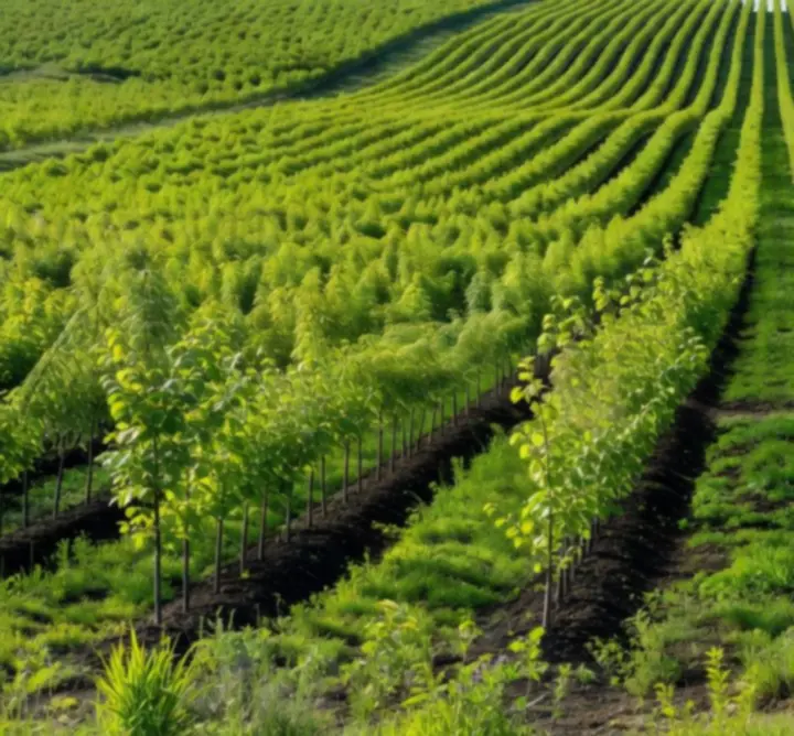 Egészséges, sűrű fiatal erdő, amely korábbi faültetési kampány eredménye